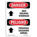 Signmission OSHA Sign, Men Welding Overhead Bilingual, 10in X 7in Aluminum, 7" W, 10" L, Bilingual Spanish OS-DS-A-710-VS-1446